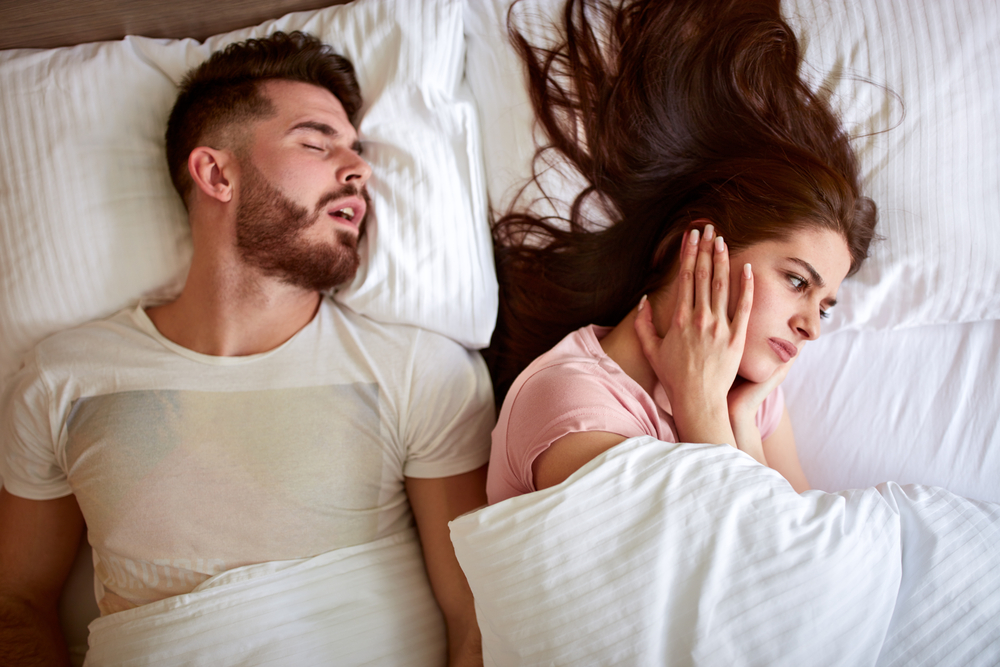 Man snoring due to possible sleep apnea in Poway, CA